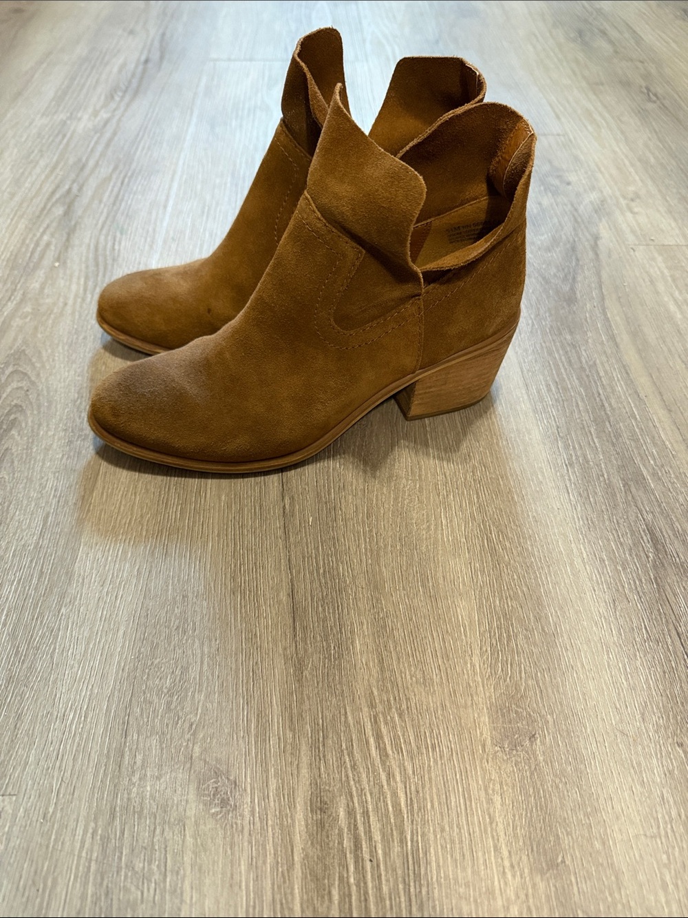 bp Brown Suede Fold-Over Ankle Booties